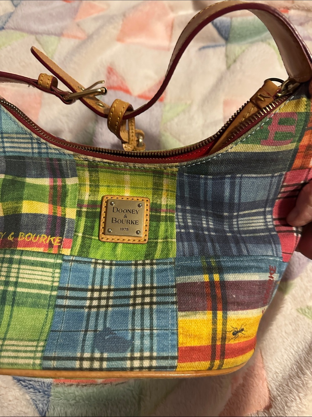 Dooney & Bourke Multicolor Plaid Hobo Bag
